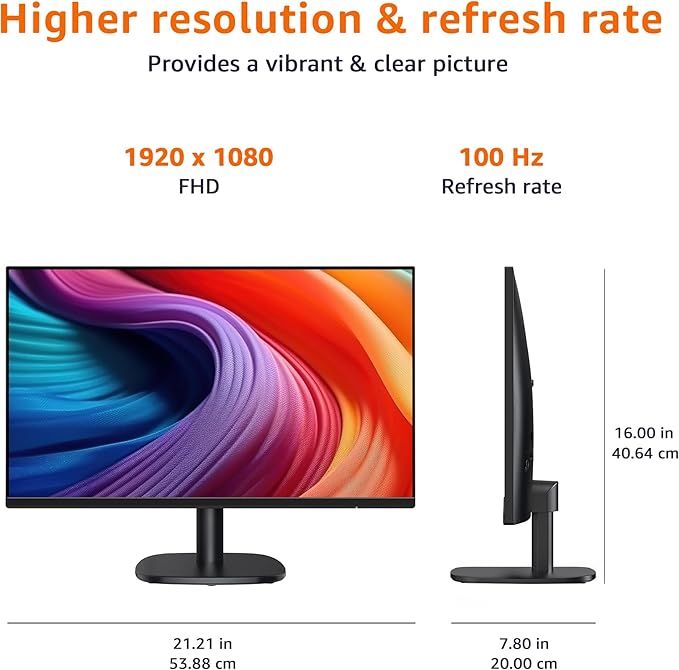 Amazon Basics 24 in Monitor, FHD 1080P, Max 100Hz, VESA Compatible, Built-in - Image 5