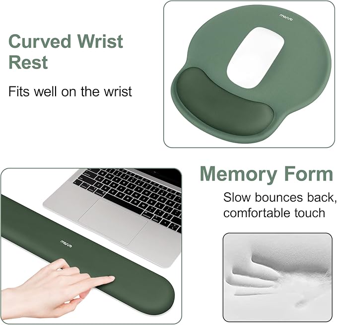 MOSISO Wrist Rest Support for Mouse Pad&Keyboard Set, Circle Curved Ergonomic - Image 5