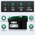 TYKOOL YTX9-BS -STD 240CCA Lithium LiFePO4 Motorcycle Battery, 2X Cranking Amps - Image 5