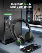 Wireless Headset with AI Noise Cancelling Microphone Bluetooth Headset - Image 2