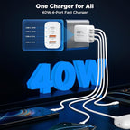 iPhone 16 Charger Block 4-Port, 40W USB C PD Power Adapter Fast Charging+ QC - Image 2