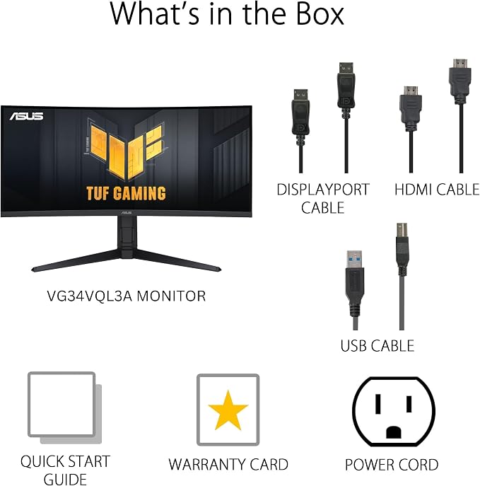 ASUS TUF Gaming 34” 1440P 1500R Curved Monitor - Image 7