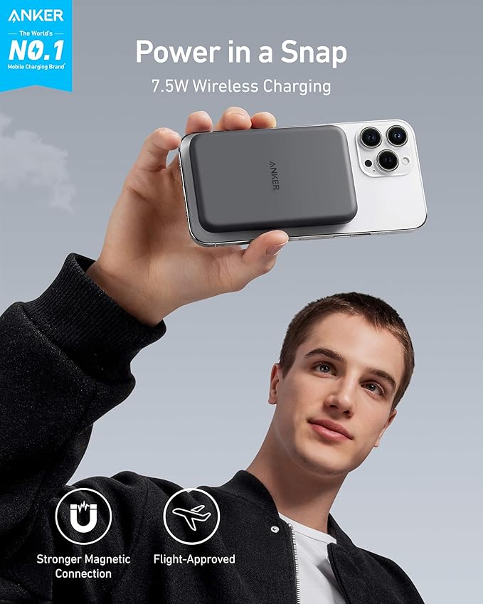 Anker 621 Magnetic Portable Charger, 000mAh Wireless Power Bank - Image 2