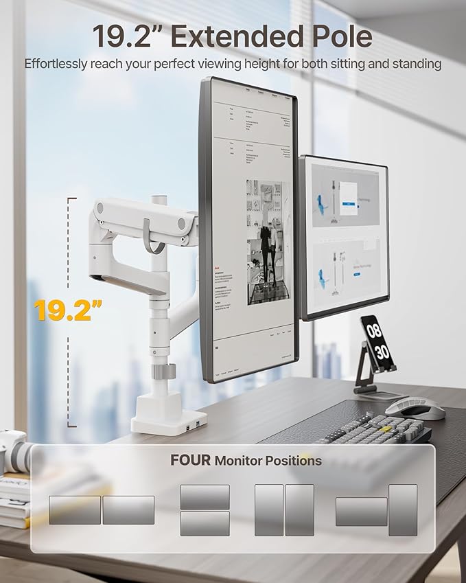 monTEK 17-57 Inch Dual Ultrawide Monitor Arm - Image 3