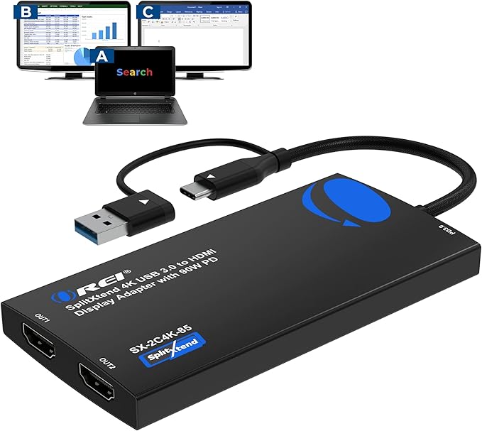 OREI SplitExtend 4K HDMI Splitter Extended Display by OREI