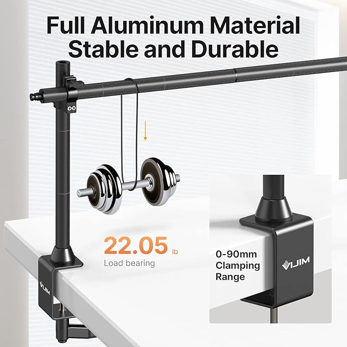 JUSMO LS15 Desk Overhead Camera Mount Rig Top-Down Shots, Professional Aluminum - Image 2