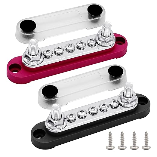 2 x M8 Power Distribution Block Bus Bar 12V by Ampper