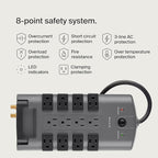 Belkin Surge Protector Power Strip w/ 8 Rotating & 4 Standard Outlets - 8ft - Image 3