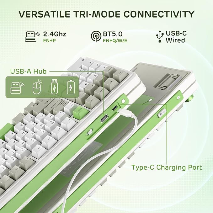 RK ROYAL KLUDGE L98 Wireless Mechanical Keyboard w/Left-Handed Southpaw Design - Image 3