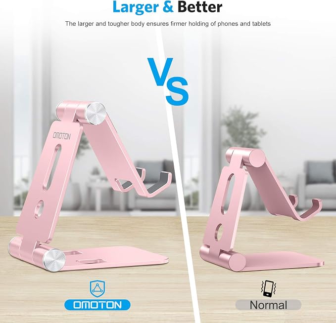 OMOTON Foldable Cell Phone Stand, C4 Portable Aluminum Phone Holder, Adjustable - Image 2