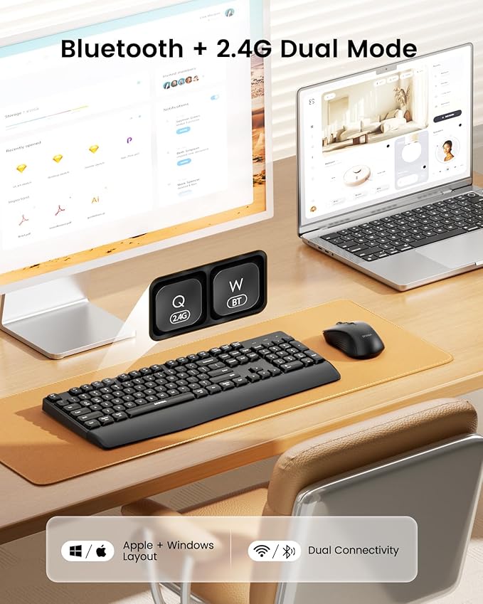 seenda Bluetooth Keyboard and Mouse, COE200 USB + Bluetooth Multi Device - Image 2