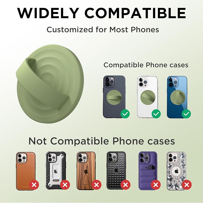 Magnetic Phone Ring Grip Holder, Silicone Finger Loop Grip, Compatible - Image 7