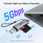 acer SD Card Reader USB C, Dual Slots USB 3.0 Type C to Micro SD Card Adapter - Image 2