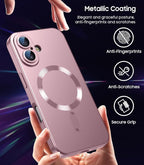 Magnetic for iPhone 16 Plus Case Slim Soft Silicone Bumper Shockproof Metallic - Image 6