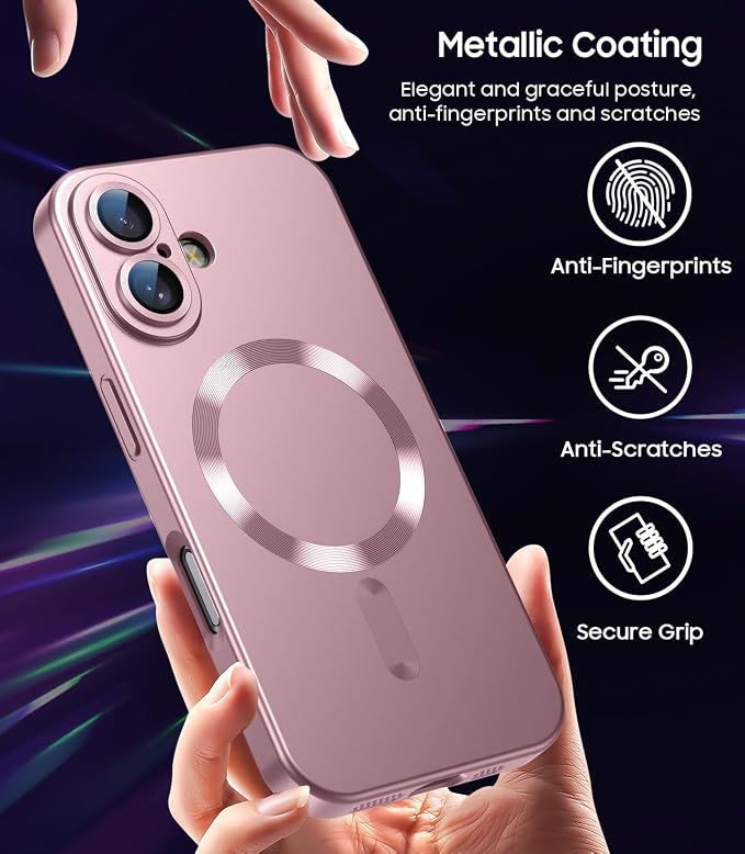 Magnetic for iPhone 16 Case Slim Soft Silicone Bumper Shockproof Metallic - Image 6