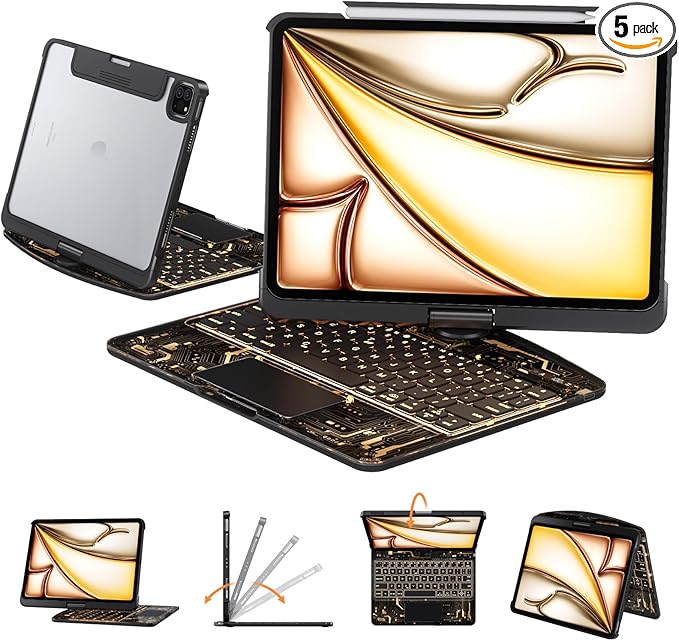 Transparent Case with Keyboard for iPad 11th Gen 11 Inch. & 2022 iPad 10th Gen by Tiaota