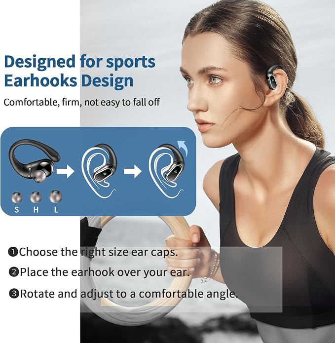 Wireless Earbuds, 2025 Bluetooth 5.4 Headphones Sport, 50Hrs HiFi Stereo Deep - Image 4