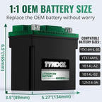TYKOOL YTX14AHL-BS-STD LiFePO4 Lithium Motorcycle Battery, 12.8V 7Ah, Digital - Image 2
