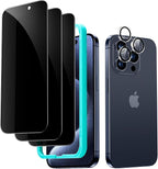 ESR 3+1 Pack for iPhone 15 Pro Privacy Screen Protector Set, Anti-spy by ESR