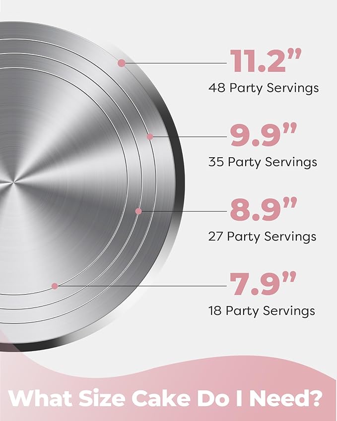 Kootek Aluminium Alloy Revolving Cake Stand 12 Inch Rotating Cake Turntable - Image 3