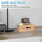 3PCS Wooden Cable Management Box Kit Wooden Cable Hider Storage Box Cord - Image 5