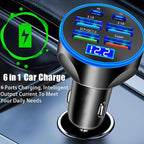 Super Fast Charge USB C Car Phone Charger Adapter 6 in 1 - Image 7
