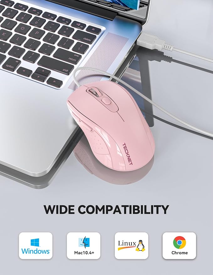 TECKNET USB Wired Mouse, 3600DPI Corded Computer Mouse - Image 6