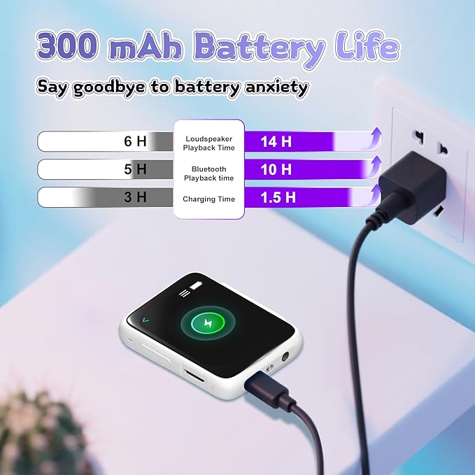 Kids Bluetooth MP3 Player with Headphones, Built-in Speaker, 512GB Expandable - Image 8
