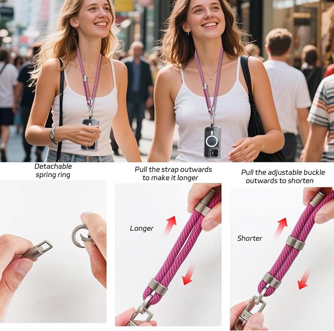 3-in-1 Adjustable Phone Lanyard Crossbody Cell Phone Neck Strap Universal - Image 6