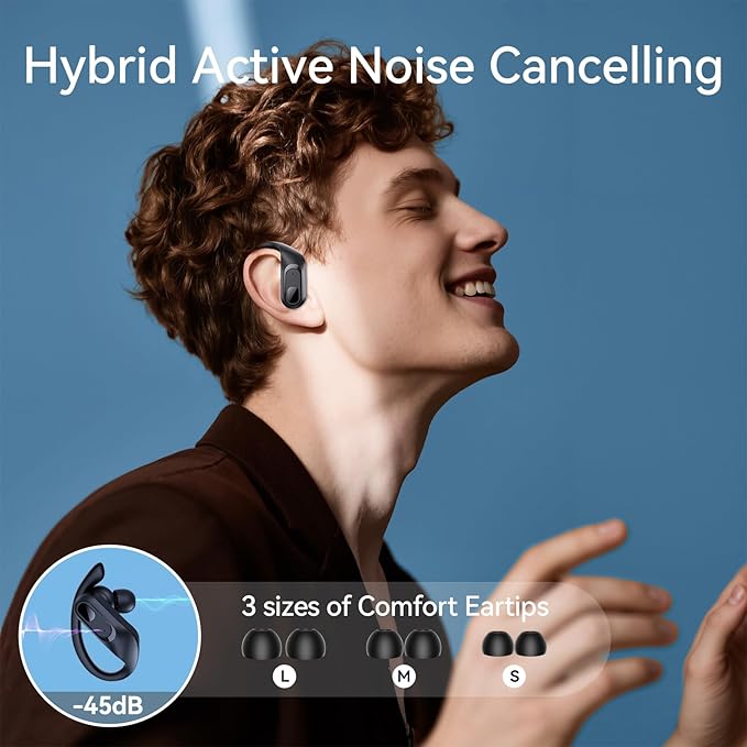 occiam Hybrid Active Noise Cancelling Ear Buds Wireless Earbuds Bluetooth - Image 2