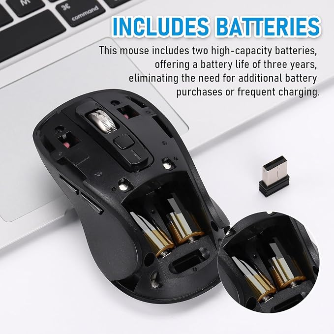 Wireless Mouse, Full-Size Silent Mouse, 36-Month Battery Life, 4 Way Navigation - Image 6