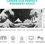 Black and White Japanese Wave Dragon Gaming Mouse Pad - Image 2