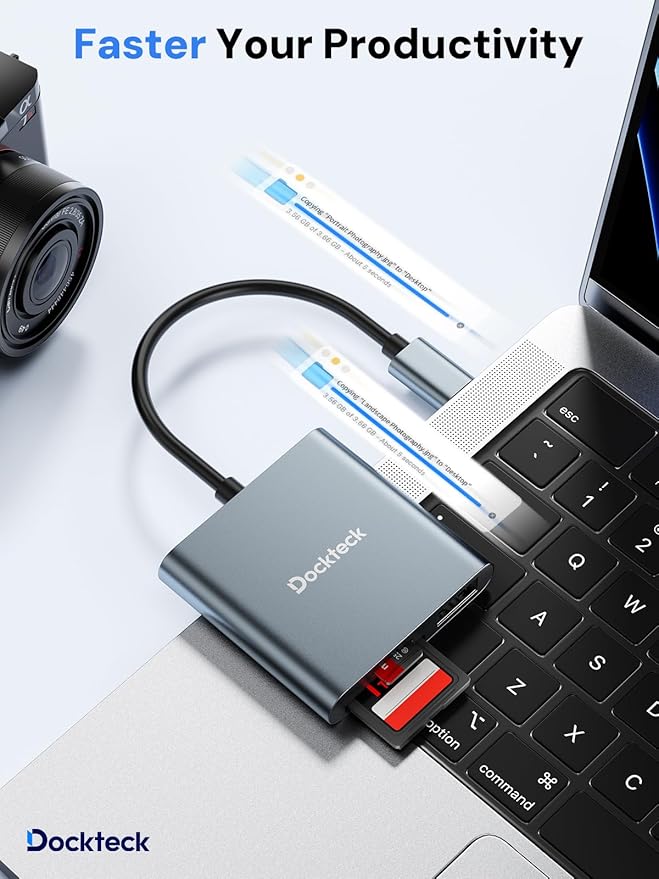 Dockteck SD Card Reader Adapter, 312MB/s SD4.0 Super Speed, USB3.1 SD/TF Card - Image 6