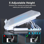 LIENS Laptop Cooling Pad with Adjustable Height Two 5.1 Inches Fan 2 USB Ports - Image 4