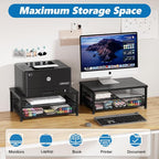 Desk Organizers and Accessories, 2-Tier Computer Monitor Stand Riser - Image 3