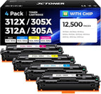 312X 312A Toner Cartridge Set 4-Pack Replacement by JCTONER