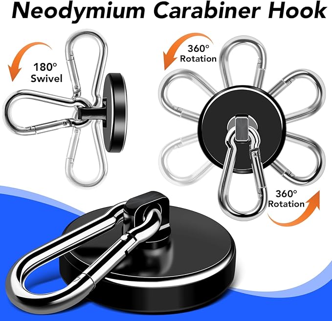LOVIMAG Strong Magnets with Hooks, 200LBS+ Heavy Duty Magnets with Epoxy Coating - Image 5