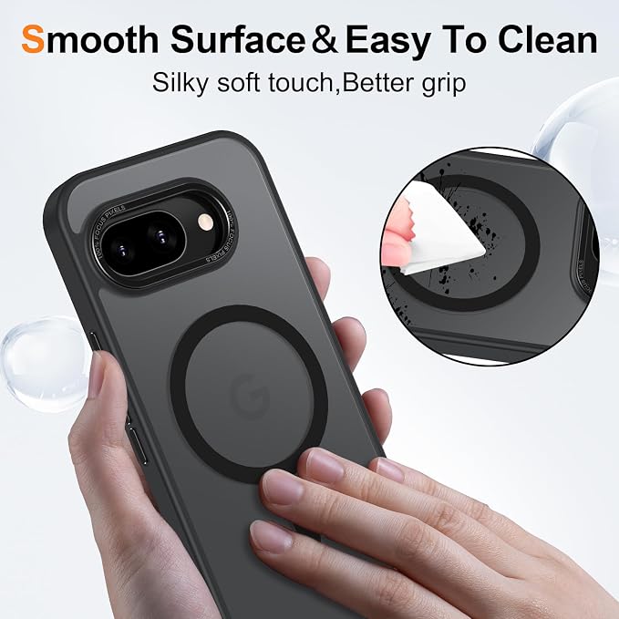Magnetic for Google Pixel 9a Case, Shockproof Slim Translucent Matte Anti-Slip - Image 5