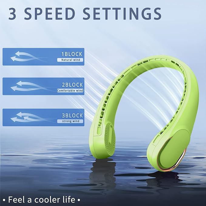 Portable Neck Fan, Bladeless Neck Fan, USB Rechargeable Personal Fan, 4000 mAh - Image 3