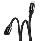 AGVEE 1ft Lightning Extension Cable, Braided Female to Male Extender Full by AGVEE
