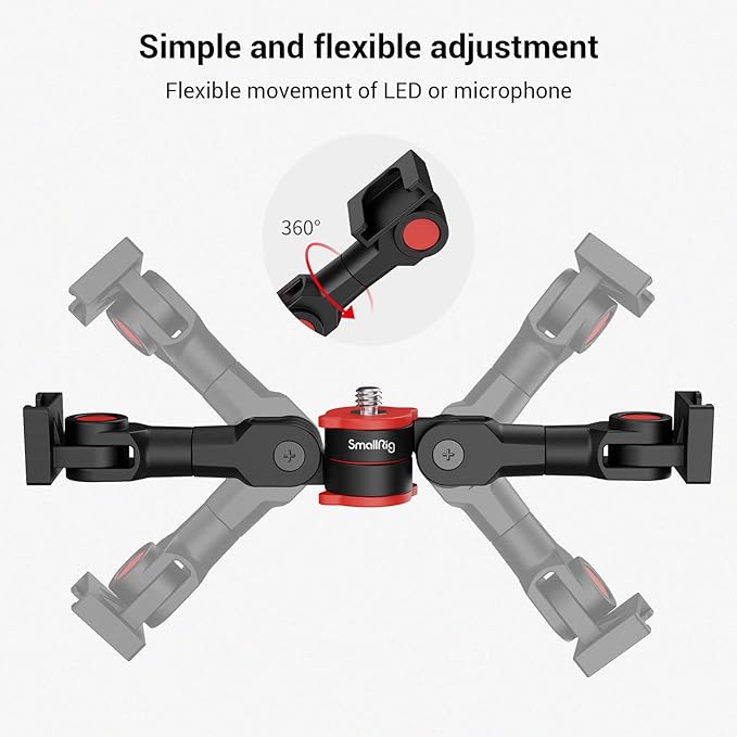 Dual Cold Shoe Mount by SmallRig, Extension Bar Universal Cold Shoe Adapter - Image 4