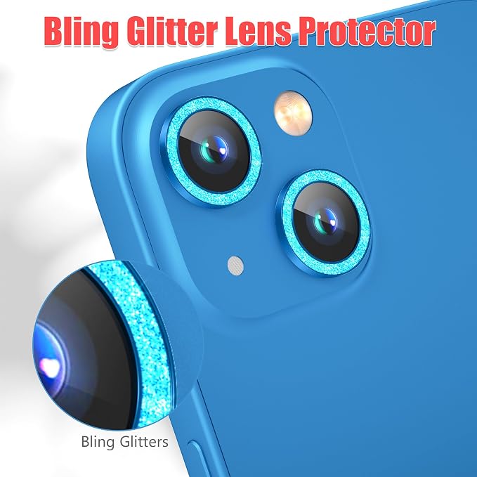 AGVEE 3+3 6 Pack for iPhone 15/15 Plus Camera Lens Protector, Bling Diamond & - Image 5