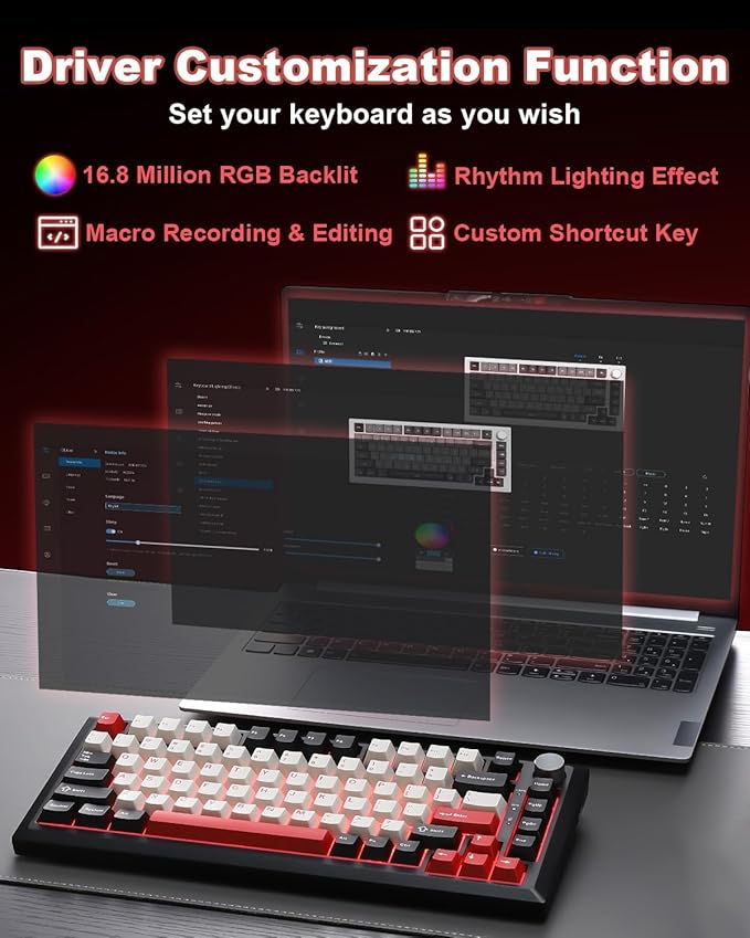 Y75 Wireless Mechanical Keyboard, 75% Hot Swappable Custom Keyboard - Image 8