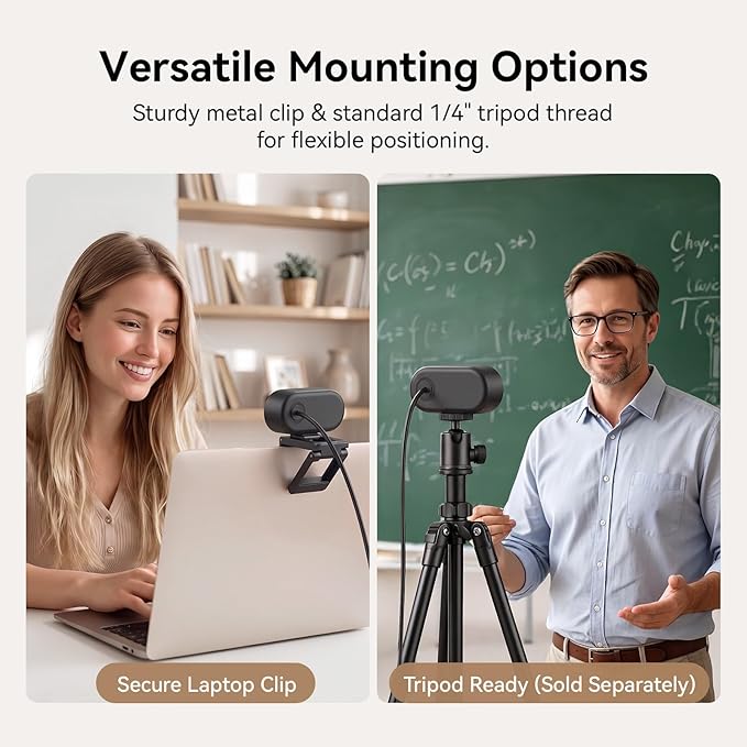 EMEET C100 1080P Webcam for PC, Fixed Focus, 66° FOV, Built-in Mic, Privacy - Image 8