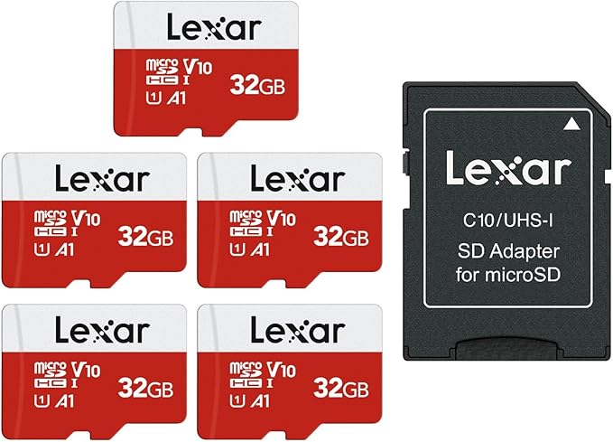 Lexar E-Series 32GB Micro SD Card 5 Pack, microSDHC UHS-I Flash Memory Card by Lexar