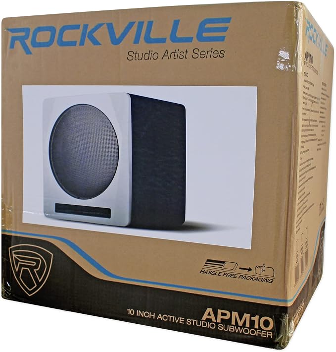 Rockville APM10W Active Studio Subwoofer in White, MDF Wood, RCA/XLR/Optical - Image 6