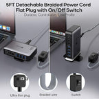 USB C Fast Charger Block 200W, 8 Ports Charging Station - Image 3
