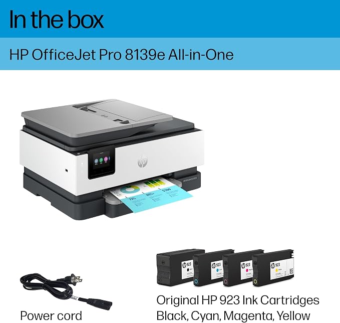 HP OfficeJet Pro 8139e Wireless All-in-One Color Inkjet Printer, Duplex - Image 8