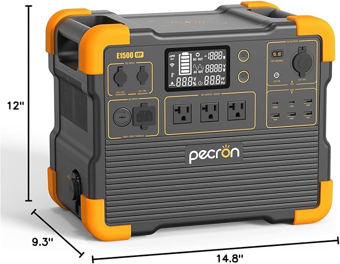 pecron Portable Power Station, E1500LFP Solar Generator 1536Wh, 2200W LiFePO4 - Image 9