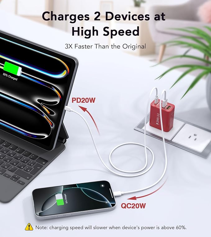 40W USB C Wall Charger, iPad Pro/Mini/Air, iPod Nano, iPod Touch, Smart Phone - Image 3